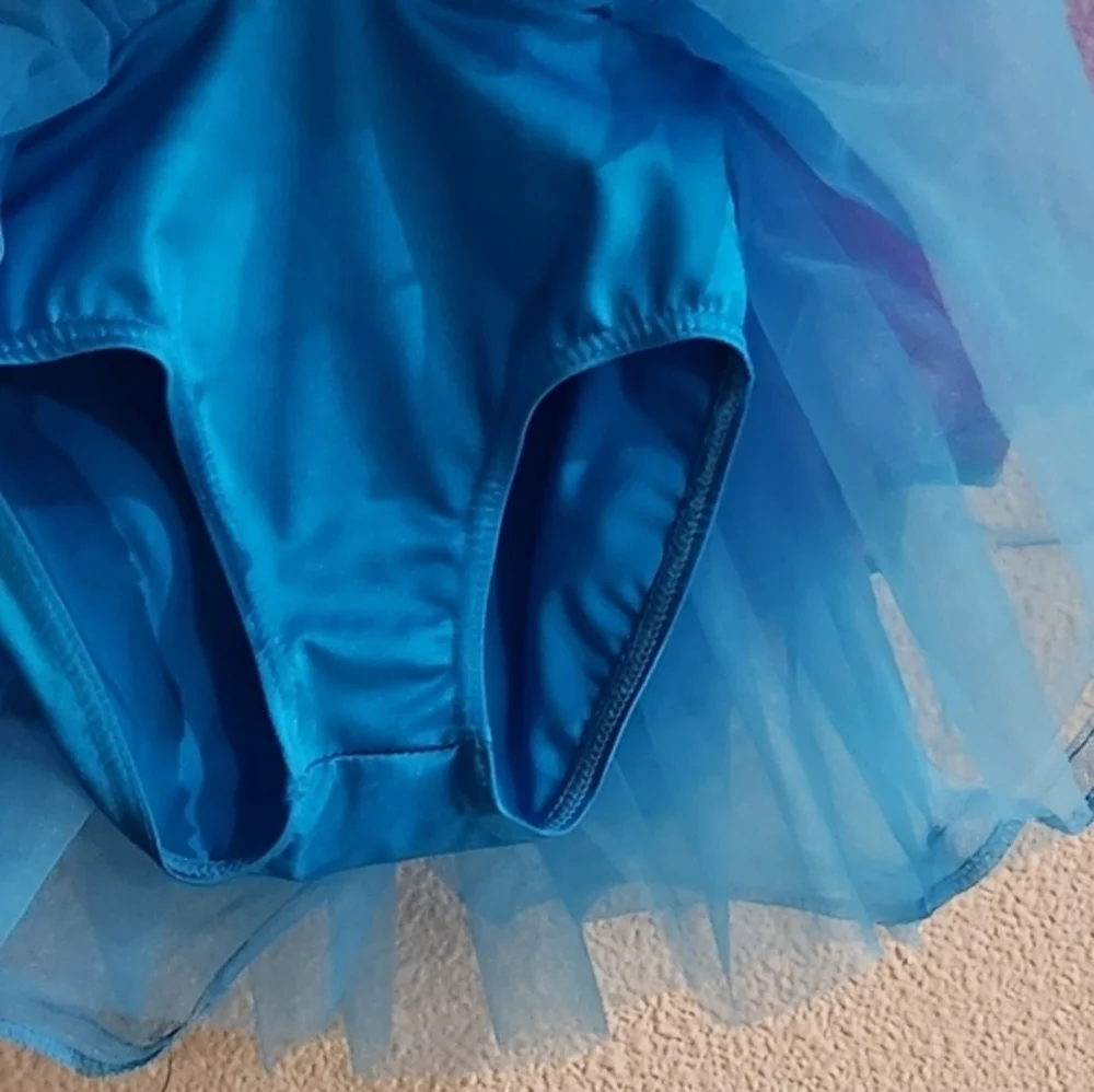 Weissman Girls Ballet Dance Dress Costume Sequin Leotard‎ Tutu Purple & Blue